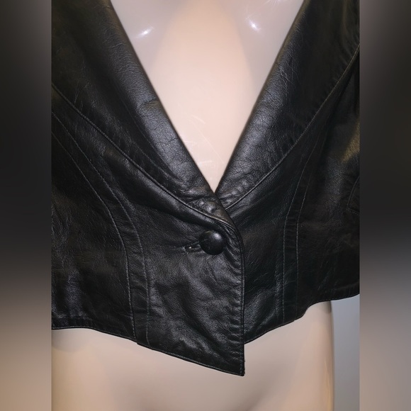 VINTAGE JENNIFER BLACK LEATHER JACKET 80’s STYLE - Picture 9 of 9